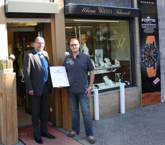 Hannes Bodensorf Receiving His Fortis Official Cosmonauts Chronograph Watch